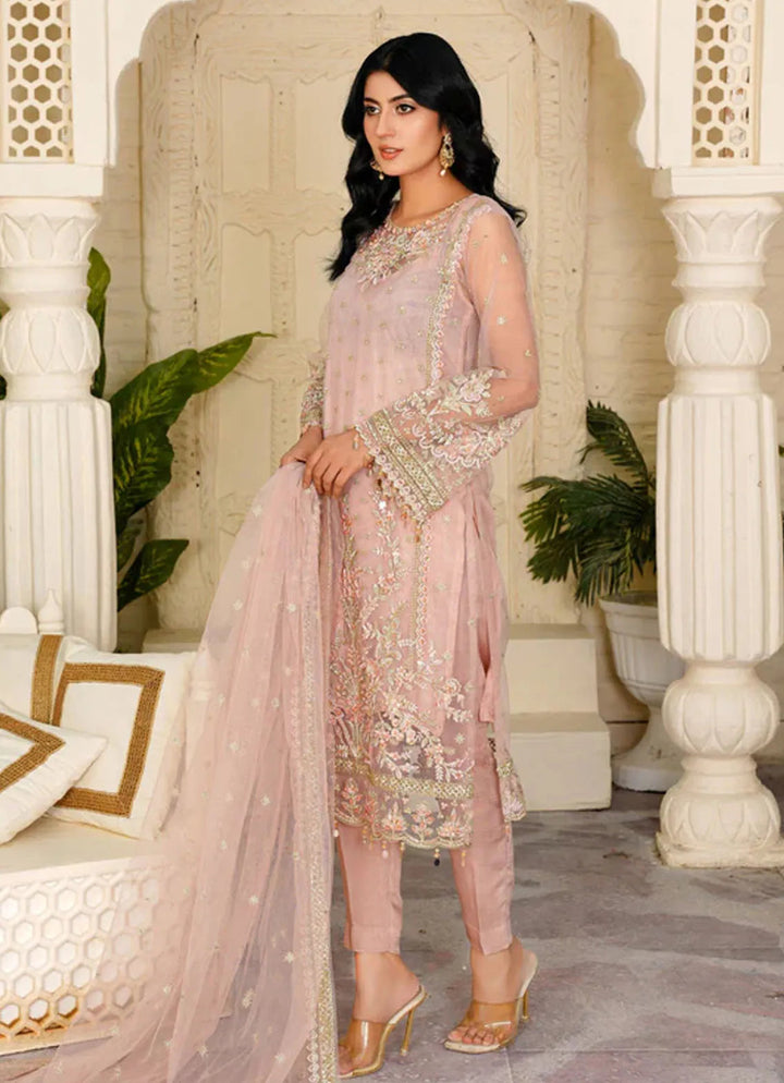 Arzoo By Layout Embroidered Net Suit Unstitched 4 Piece LO24A Iris - Festive Collection