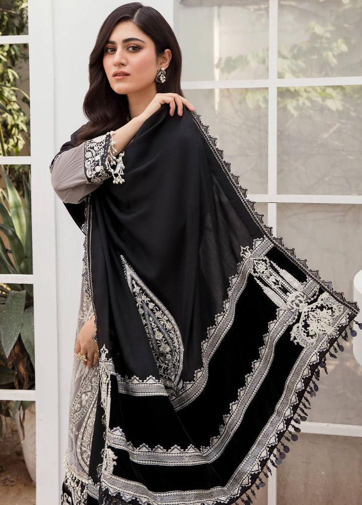 Asifa & Nabeel Embroidered Velvet Suits Unstitched 3 Piece AN22V VC-03 - Luxury Collection