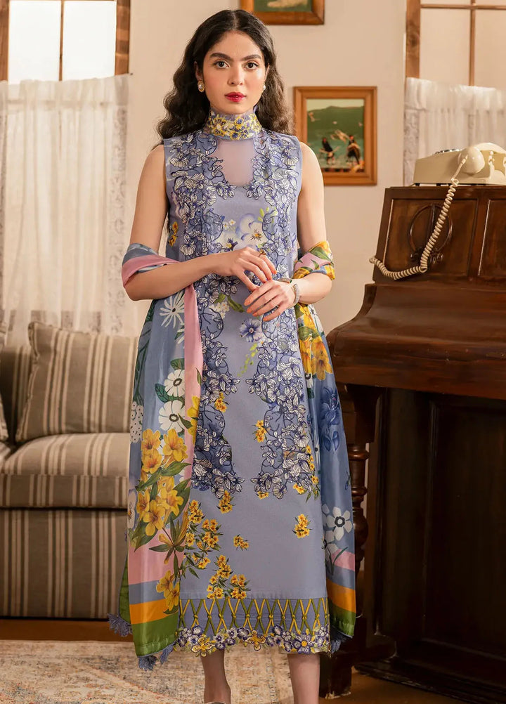 Asifa and Nabeel Embroidered Lawn Suits Unstitched 3 Piece AN25MV MSLV25-02 Sunehri - Summer Collection