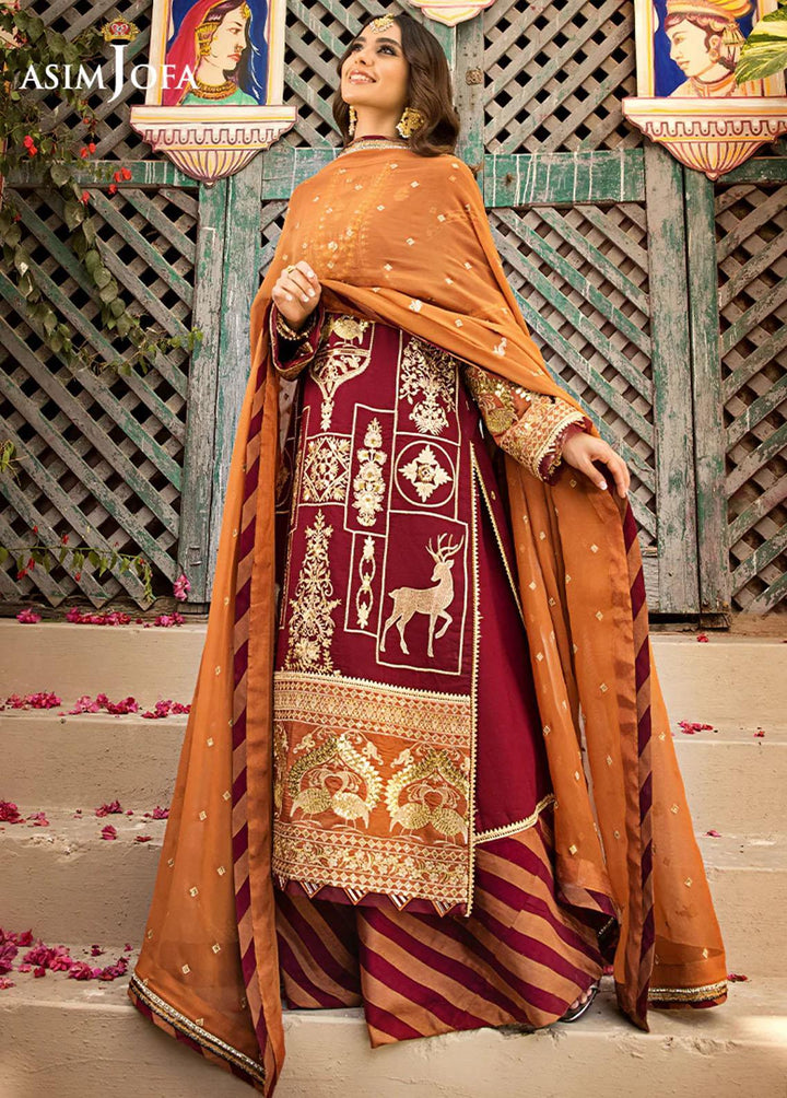 Asim Jofa Embroidered Lawn Suits Unstitched 3 Piece AJ23EL AJLR-11 - Luxury Lawn Collection