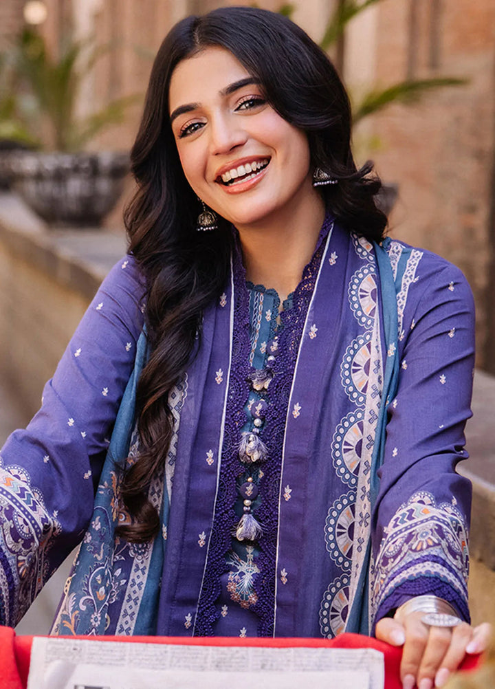 Asim Jofa Printed Lawn Suit Unstitched 3 Piece AJ24P3 AJBB-14 - Summer Collection