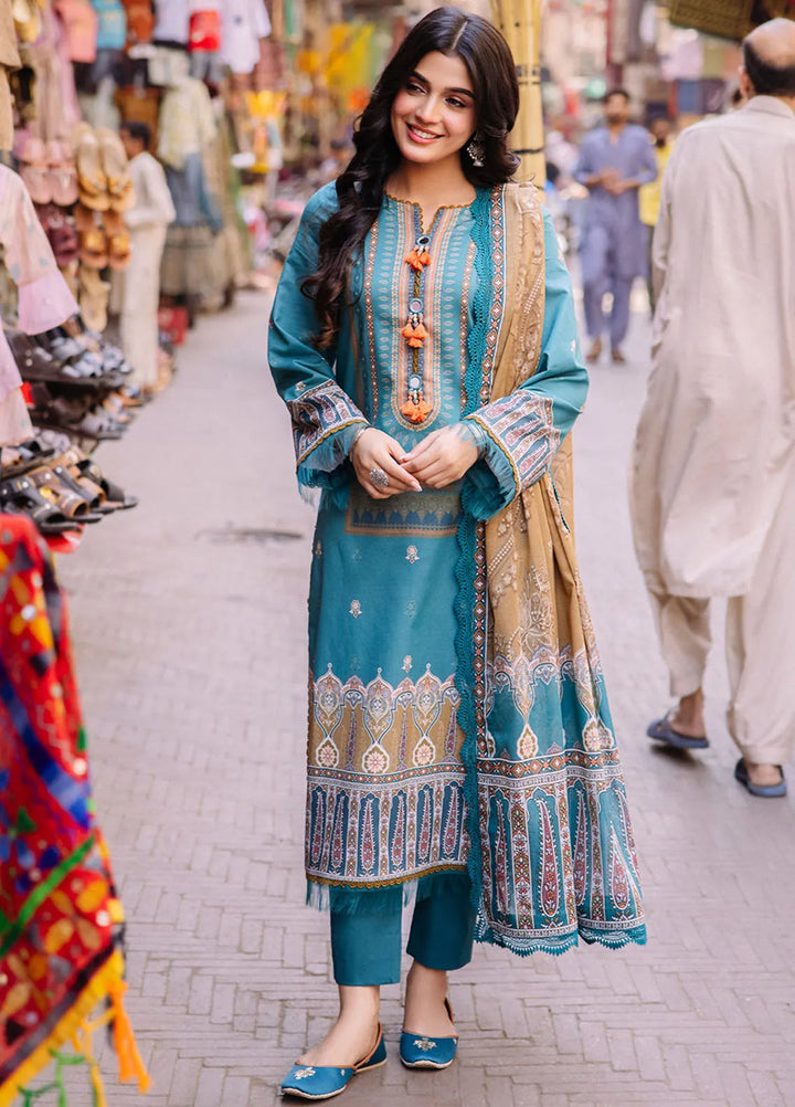 Asim Jofa Printed Lawn Suit Unstitched 3 Piece AJ24P3 AJBB-15 - Summer Collection