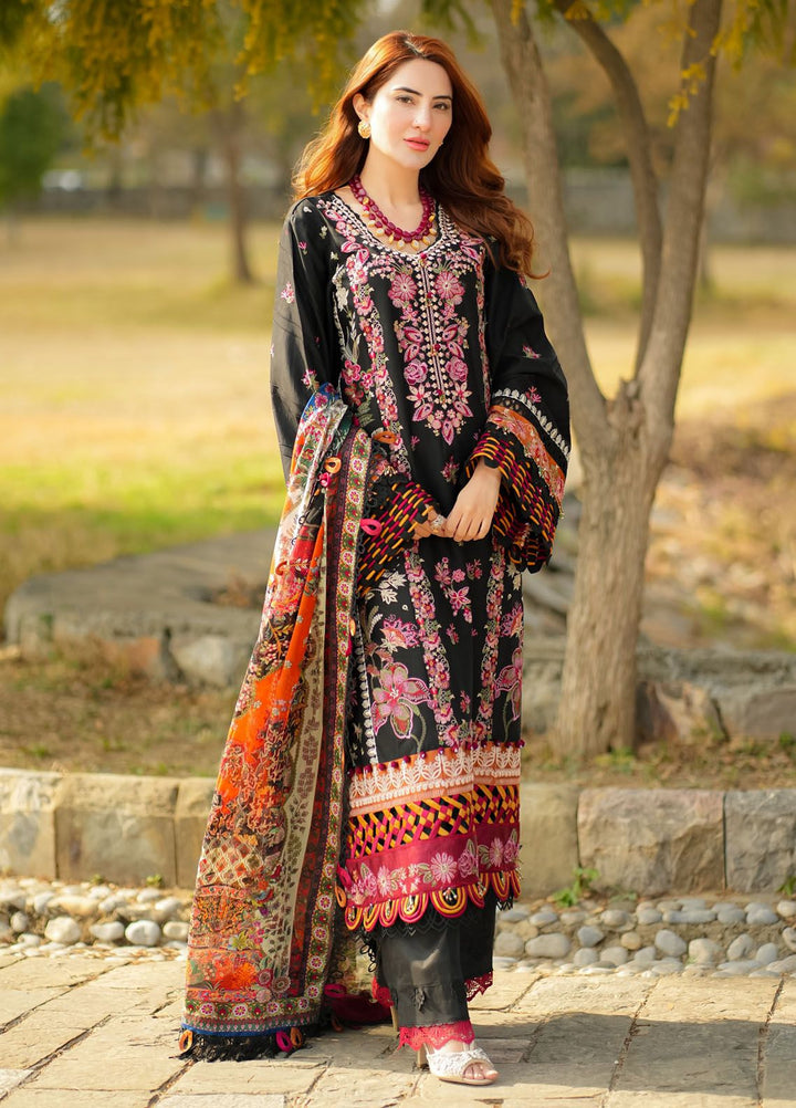 Alif by AJR Couture Embroidered Lawn Suits Unstitched 3 Piece AJR24AL ASL-03 Noir - Luxury Summer Collection