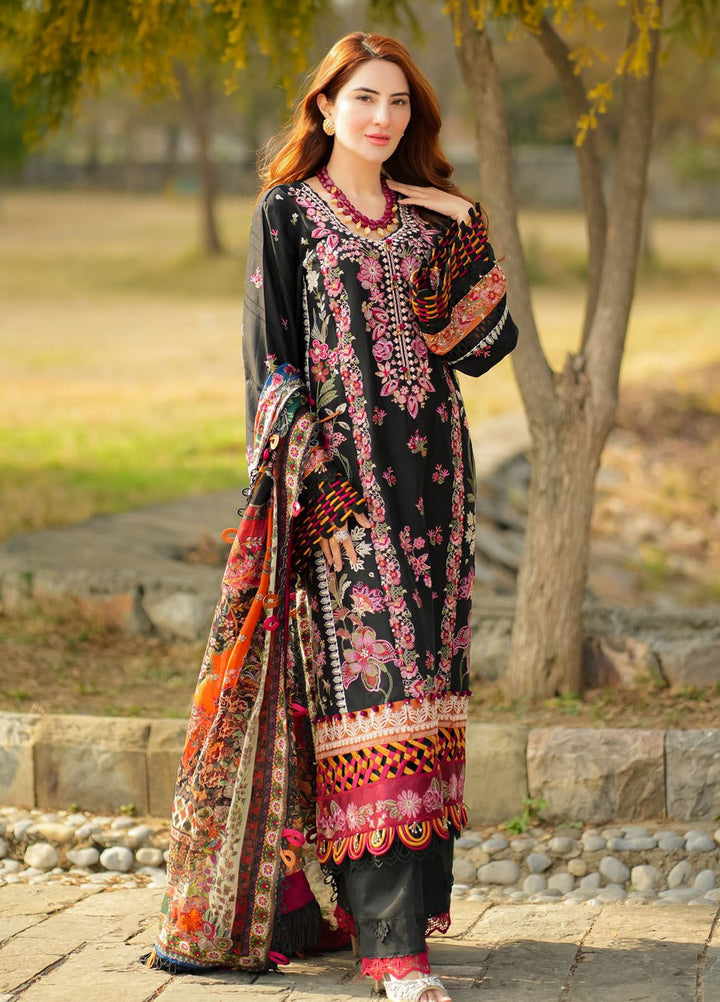 Alif by AJR Couture Embroidered Lawn Suits Unstitched 3 Piece AJR24AL ASL-03 Noir - Luxury Summer Collection