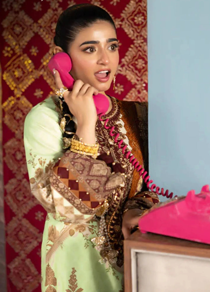 Asra By Asim Jofa Embroidered Lawn Suit Unstitched 3 Piece AJ24AE AJRA-05 - Festive Collection