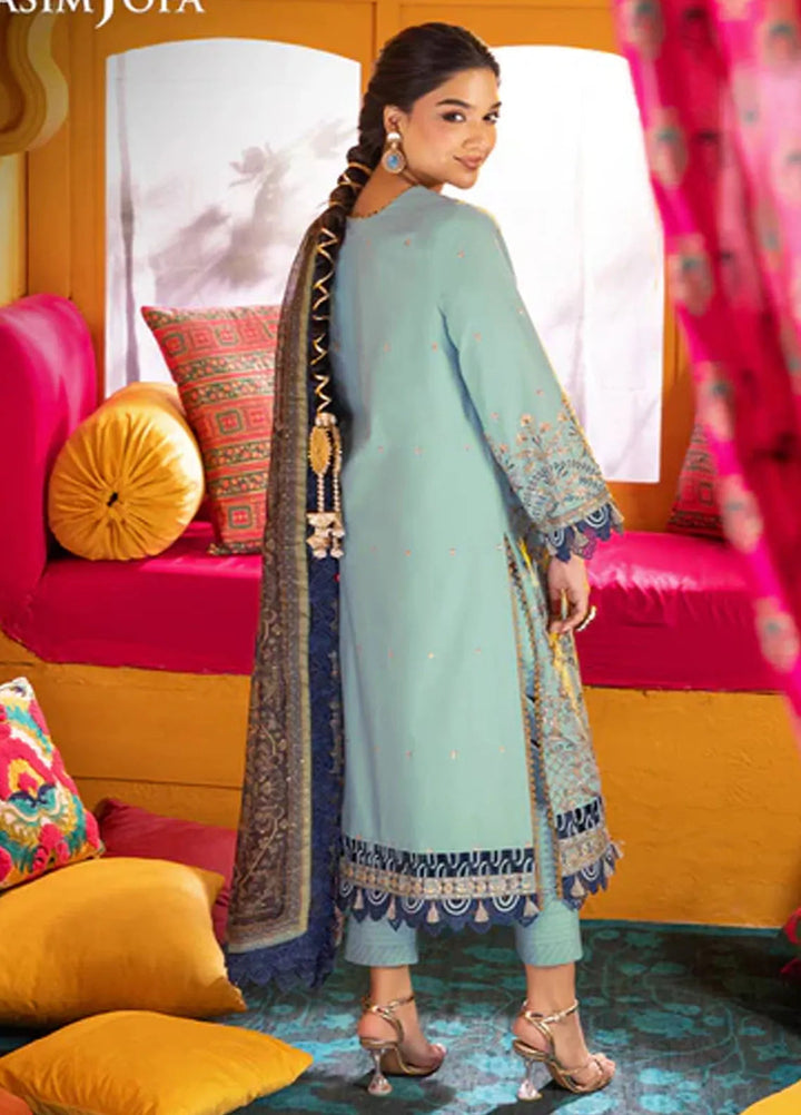 Asra By Asim Jofa Embroidered Lawn Suit Unstitched 3 Piece AJ24AE AJRA-12 - Festive Collection