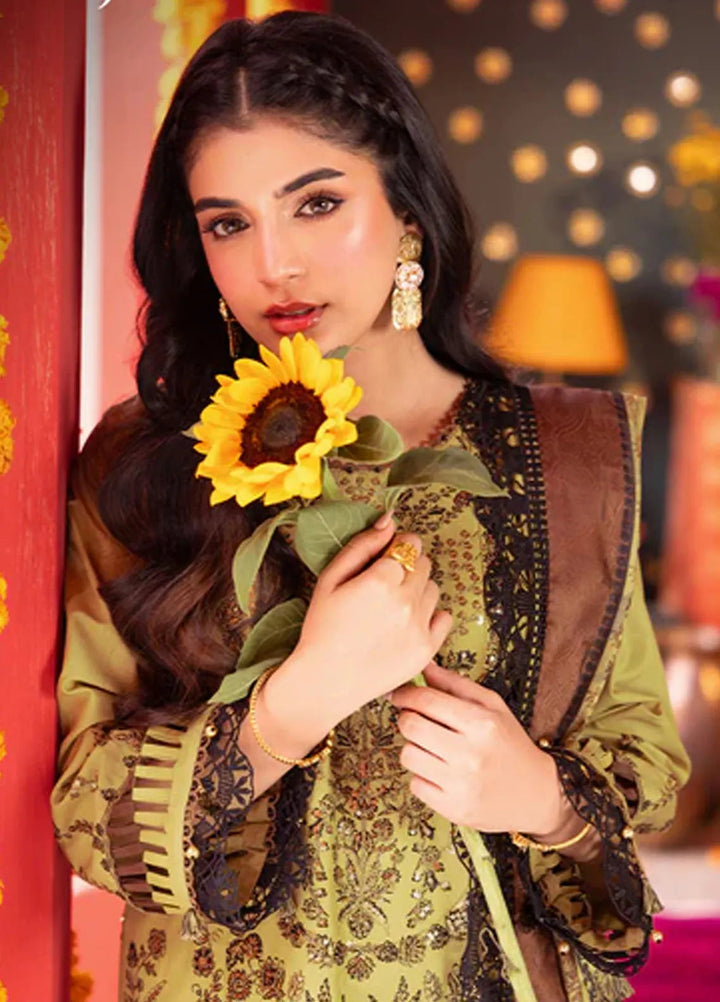 Asra By Asim Jofa Embroidered Lawn Suit Unstitched 3 Piece AJ24AE AJRA-13 - Festive Collection