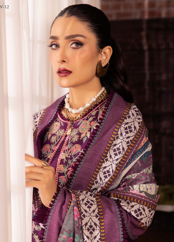 Asra By Asim Jofa Embroidered  Suits Unstitched 3 Piece AJ22AW AJW-12 - Winter Collection