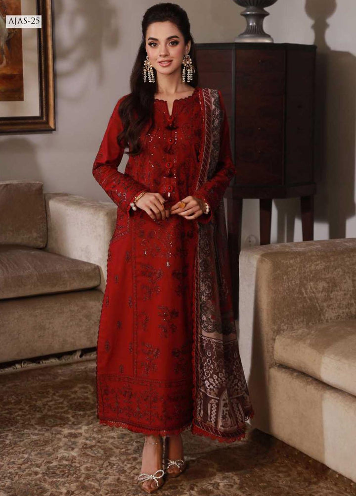 Asra Intermix By Asim Jofa Embroidered Cambric Suits Unstitched 3 Piece AJ23AI AJAS-25 - Formal Collection