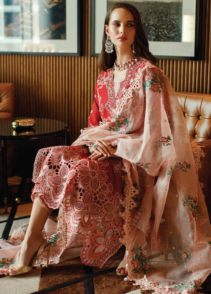 Astoria By Mushq Embroidered Lawn Suits Unstitched 3 Piece MQ23A 07 Scarlet - Festive Collection