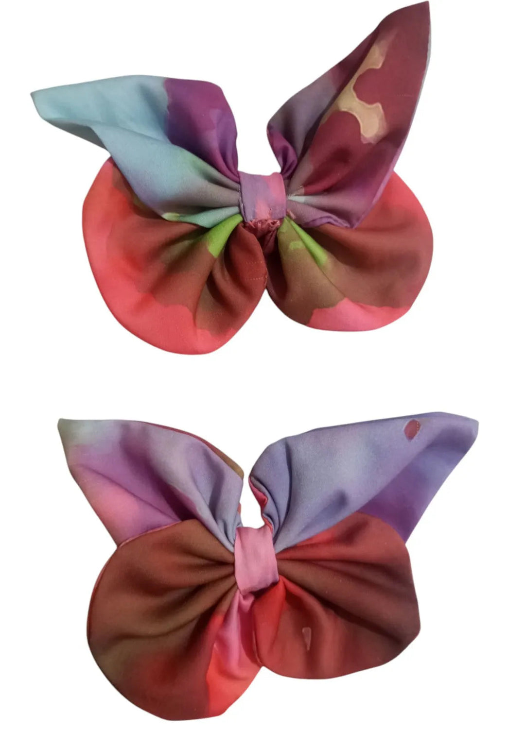 AWA Scrunchies Hair Clips Satin Fabric Pair Aurora Spectrum
