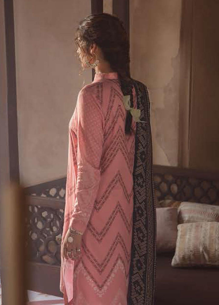 Azal by Cross Stitch Embroidered Cotton Satin Suits Unstitched 3 Piece CS21AS 03 SHELL PINK - Winter Collection
