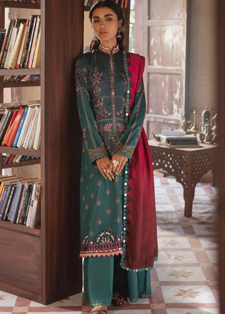 Azal by Cross Stitch Embroidered Cotton Satin Suits Unstitched 3 Piece CS21AS 12 PINE GROVE - Winter Collection