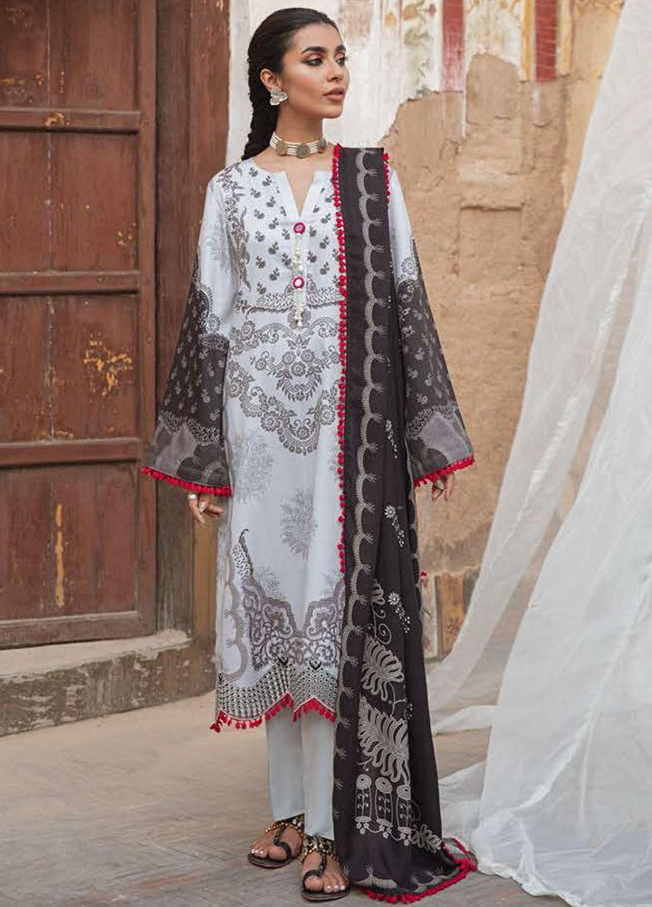 Azal by Cross Stitch Embroidered Cotton Satin Suits Unstitched 3 Piece CS21AS 18 ASHEN WIND - Winter Collection