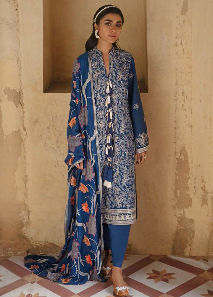 Azal by Cross Stitch Embroidered Cotton Satin Suits Unstitched 3 Piece CS21AS 19 JALAK DOZI - Winter Collection