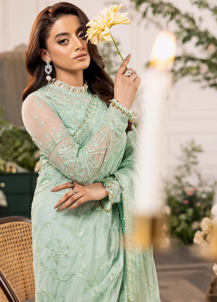 Azalea By House of Nawab Embroidered Net Suit Unstitched Saree HON24A D-02 Muheeb - Formal Collection