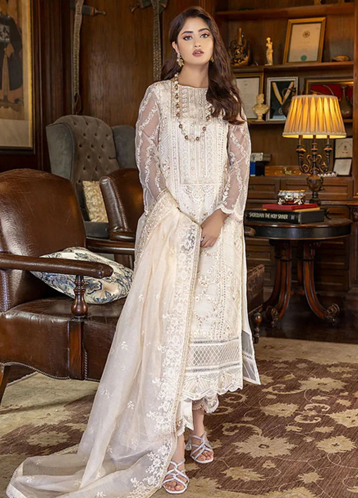 Azure  Embroidered Organza Suit Unstitched 4 Piece Regal Beaute - Festive Collection