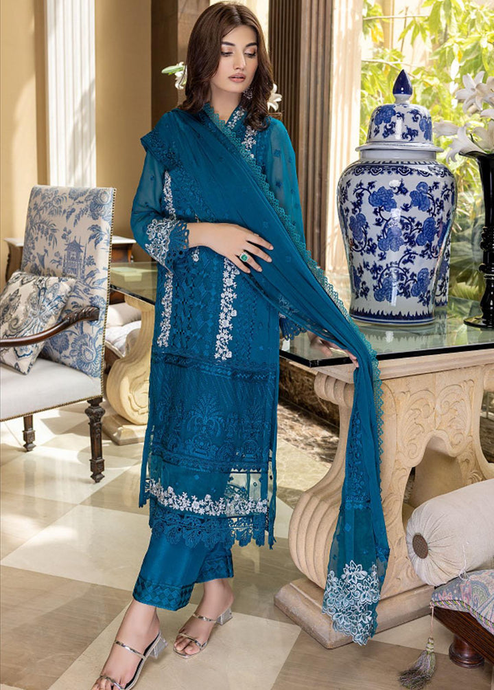 Azure Embroidered Chiffon Suits Unstitched 3 Piece AZU22LE AS-86 Glamour Glow - Eid Collection