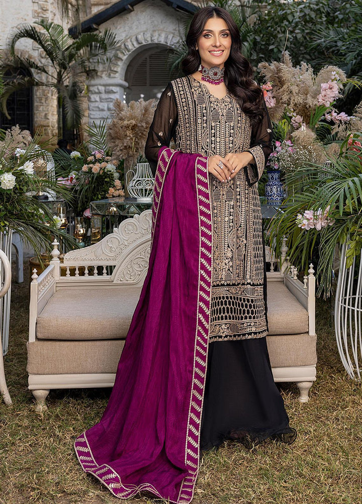 Azure Embroidered Chiffon Suits Unstitched 3 Piece AZU23L AS-96 Radiant Ruby - Luxury Collection