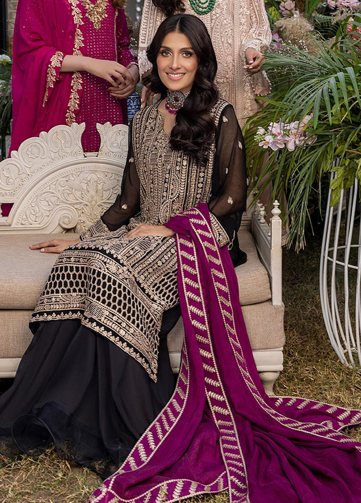 Azure Embroidered Chiffon Suits Unstitched 3 Piece AZU23L AS-96 Radiant Ruby - Luxury Collection