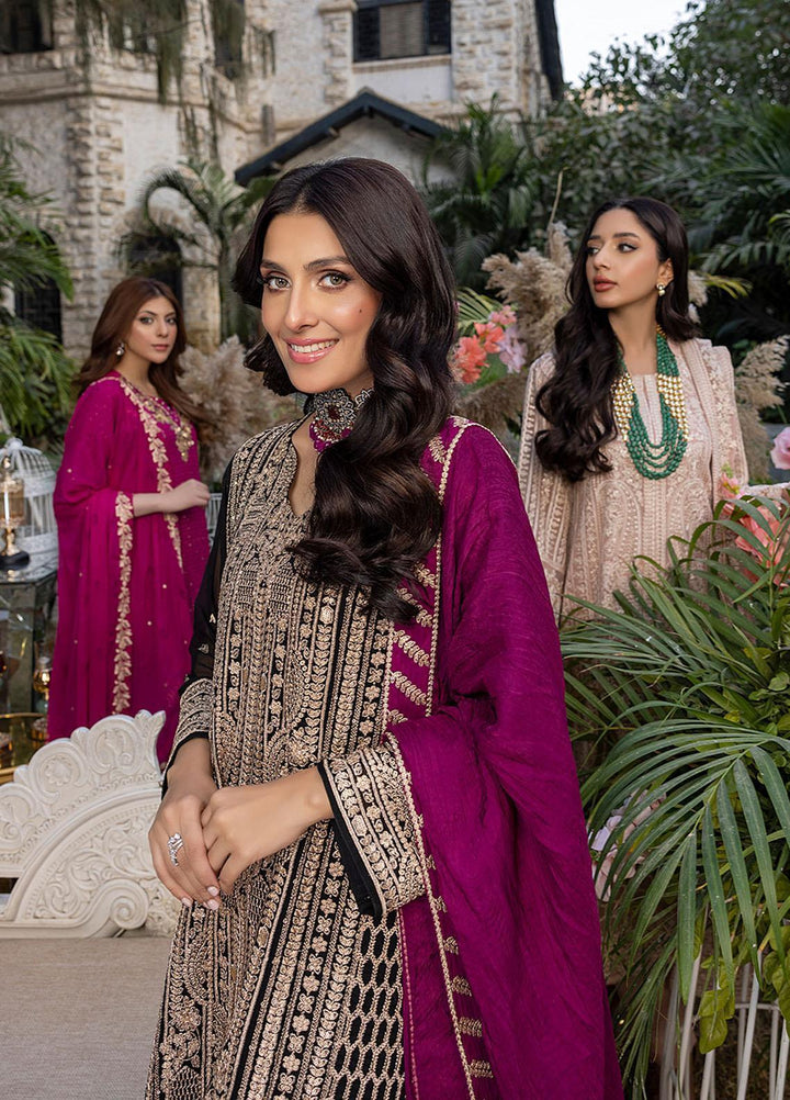 Azure Embroidered Chiffon Suits Unstitched 3 Piece AZU23L AS-96 Radiant Ruby - Luxury Collection