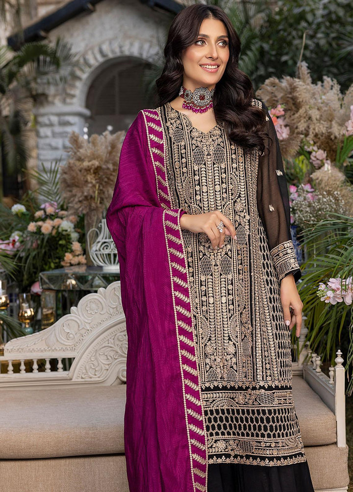 Azure Embroidered Chiffon Suits Unstitched 3 Piece AZU23L AS-96 Radiant Ruby - Luxury Collection