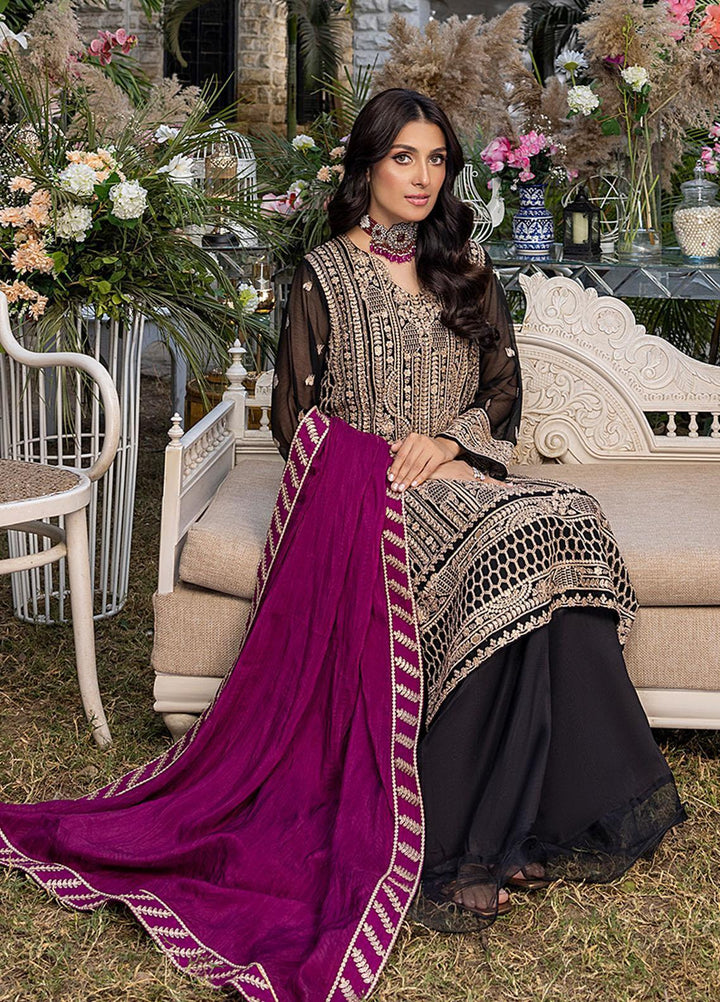 Azure Embroidered Chiffon Suits Unstitched 3 Piece AZU23L AS-96 Radiant Ruby - Luxury Collection