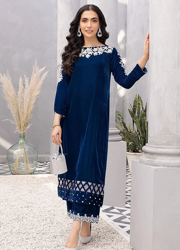 Azure Luxury Pret Embroidered Velvet 2 Piece Dress AZU22VL Celeste Charm 330