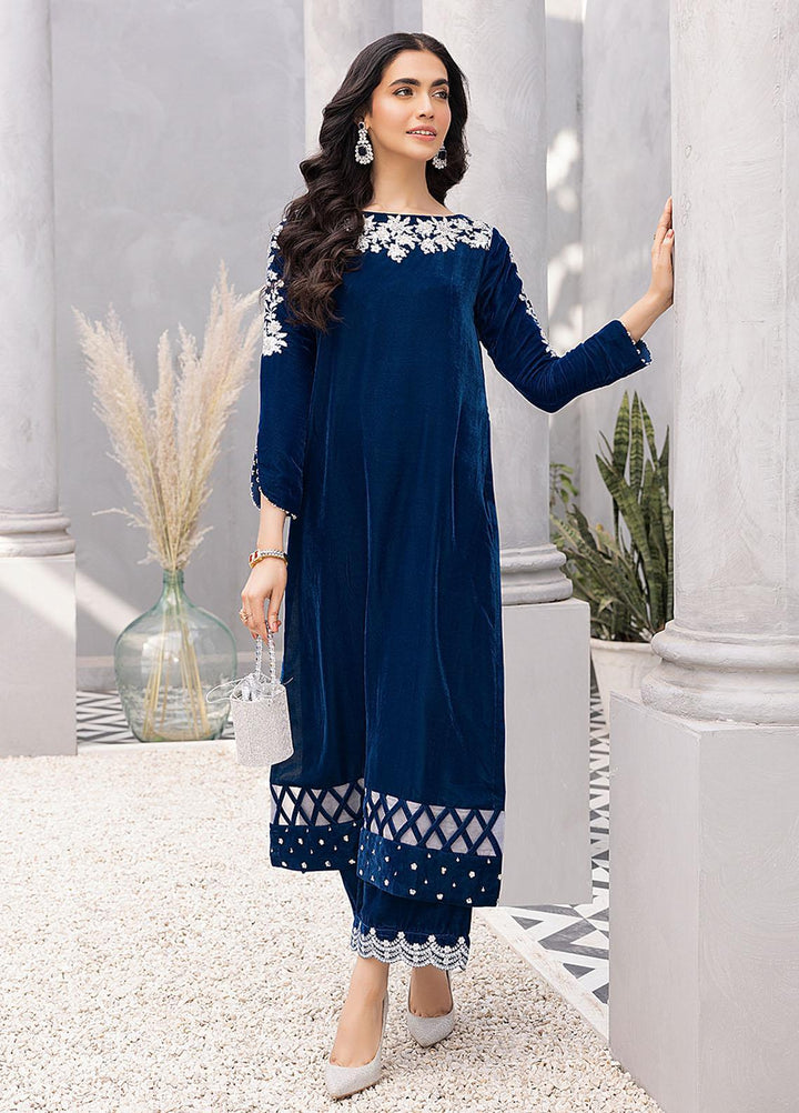 Azure Luxury Pret Embroidered Velvet 2 Piece Dress AZU22VL Celeste Charm 330