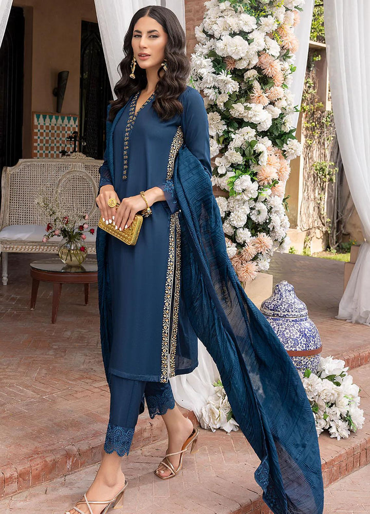 Azure Pret Embroidered Cotton Silk 3 Piece Dress Blossom Berry BB290