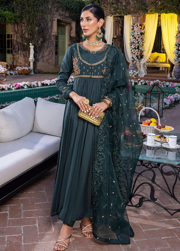 Azure Pret Embroidered Cotton Silk 3 Piece Dress Jadeite NFVG300