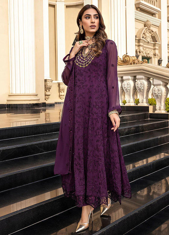 Azure Pret Embroidered Chiffon 3 Piece Dress Charoite CH260