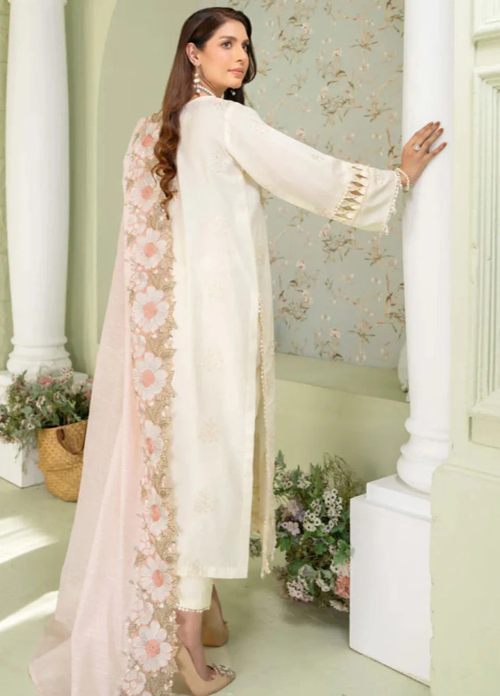Baad e Baharan by Humdum  Chikankari Lawn Suit Unstitched 3 Piece HD24B D-01 - Summer Collection