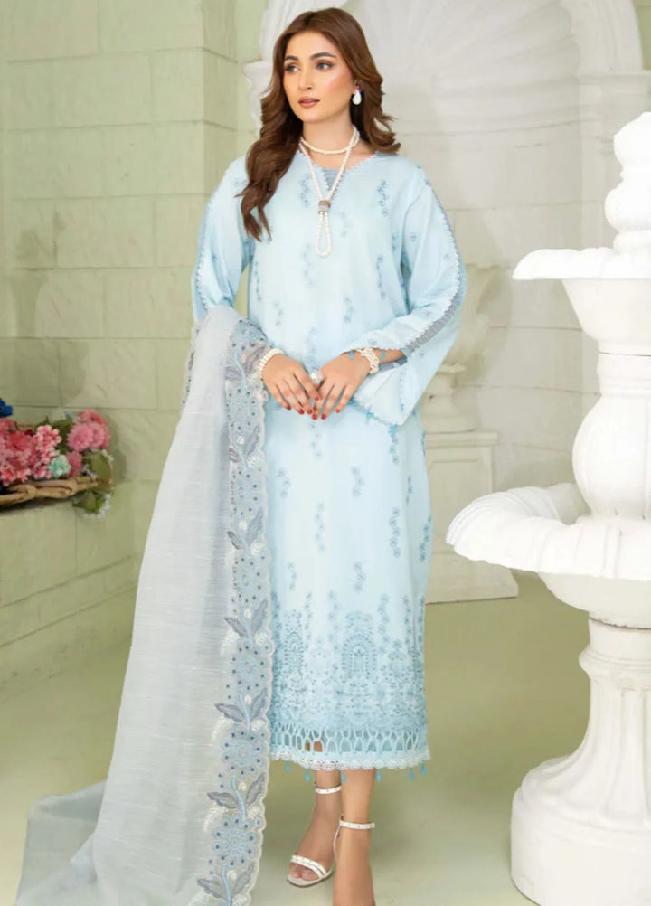 Baad e Baharan by Humdum  Chikankari Lawn Suit Unstitched 3 Piece HD24B D-02 - Summer Collection
