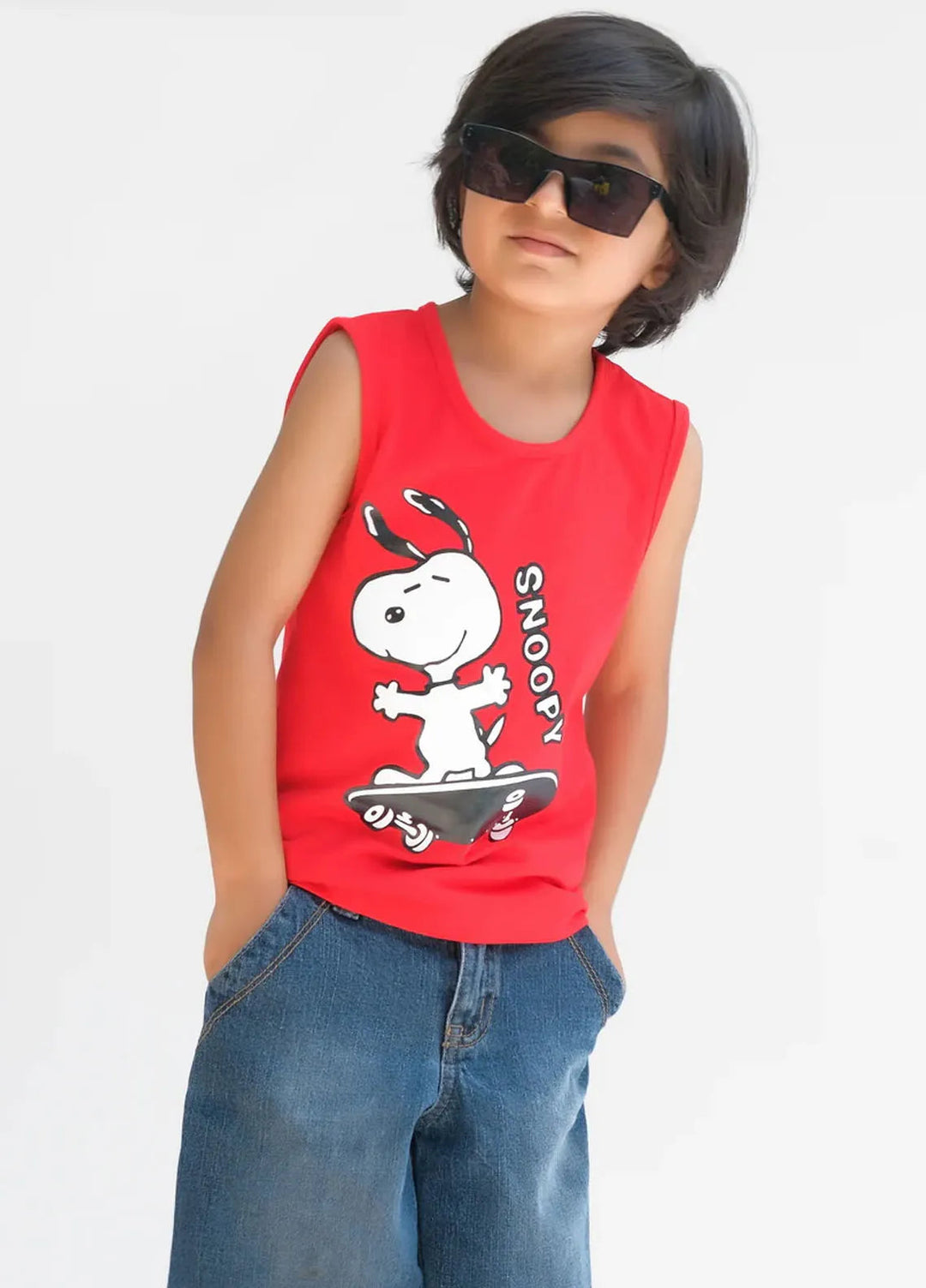 Baby Nest Boys Sando Snoopy Red