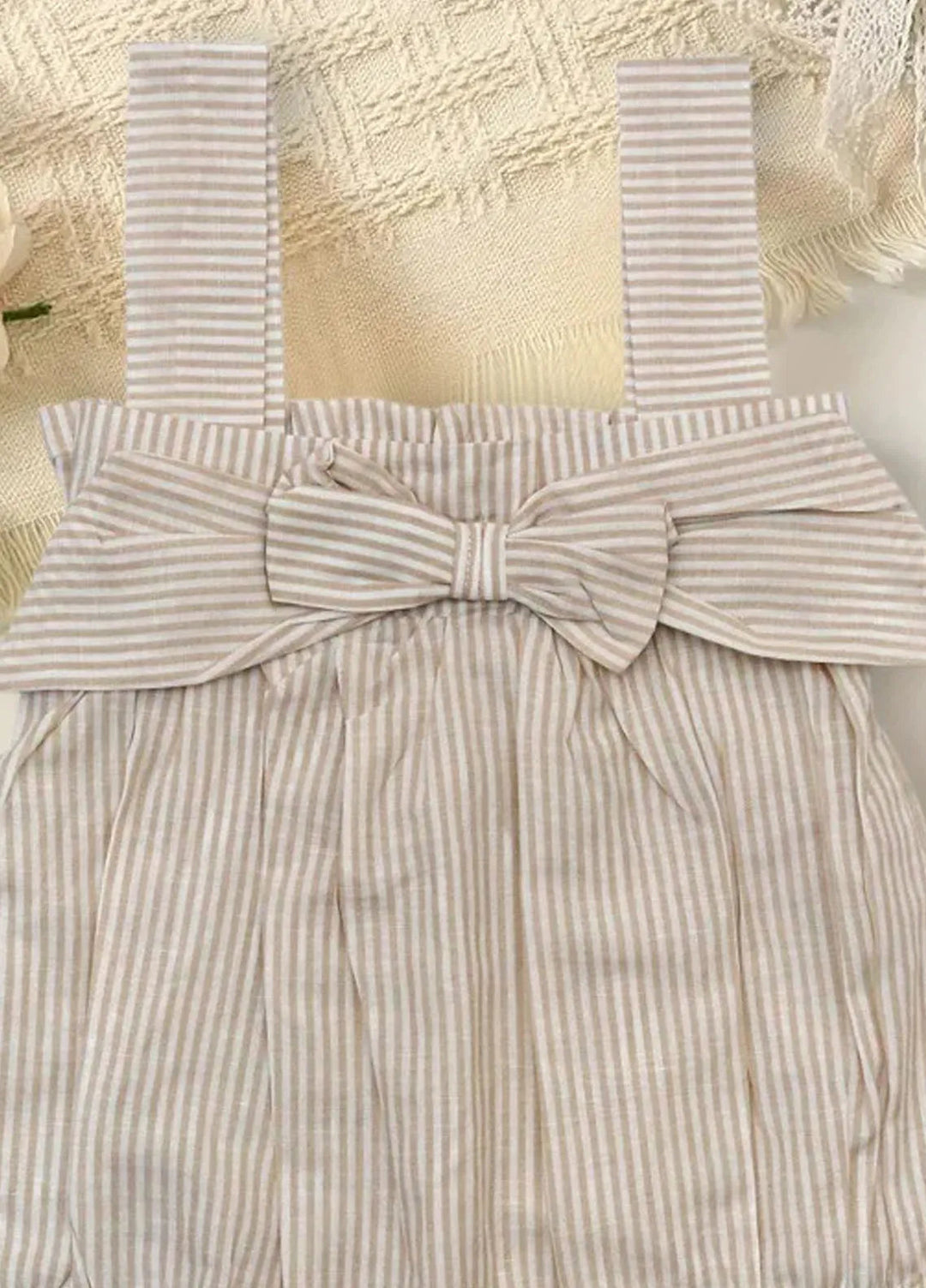 Baby Nest Casual Romper Off white Bow romper