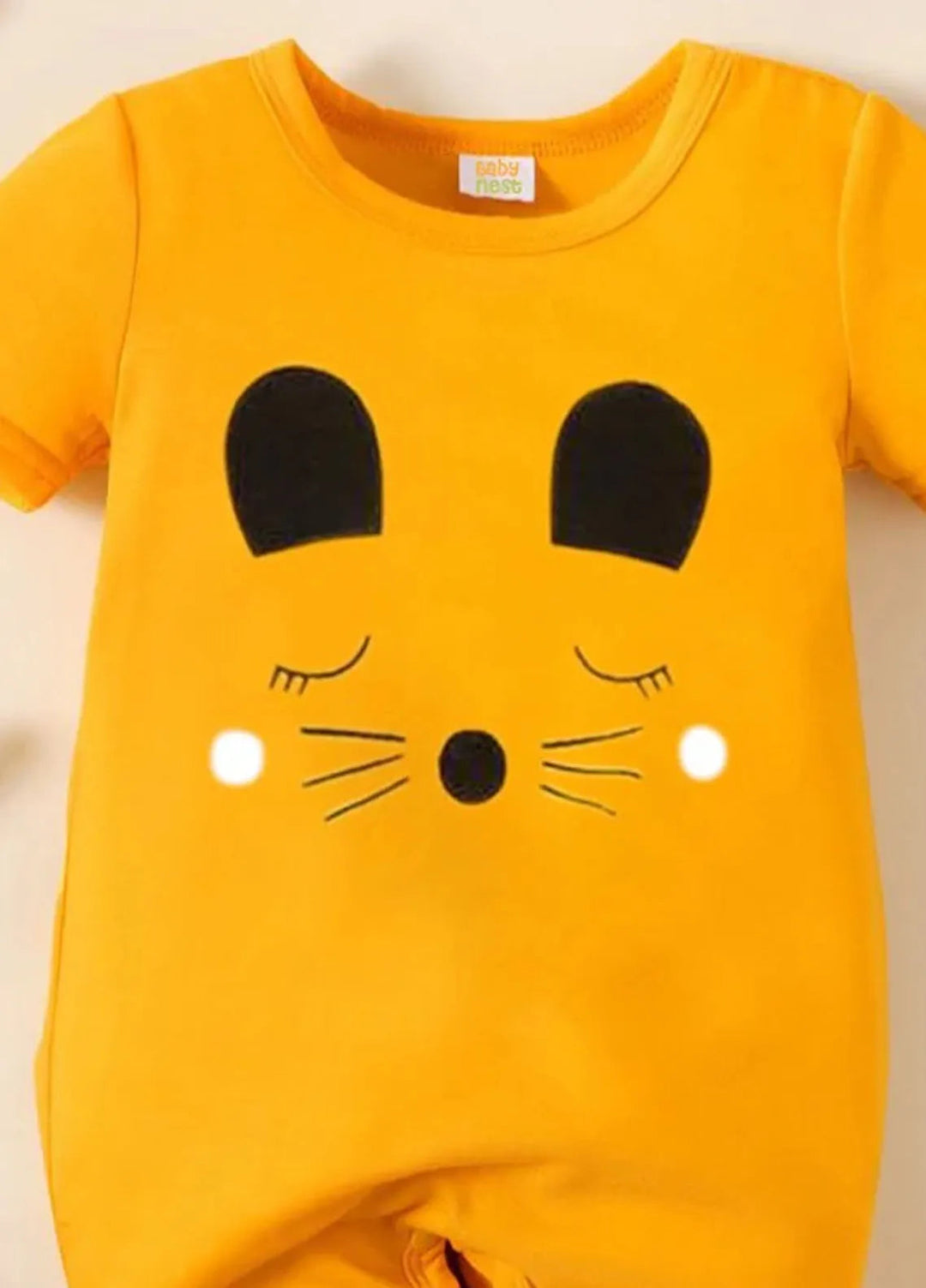 Baby Nest Casual Romper Sleeping Kitty - Yellow