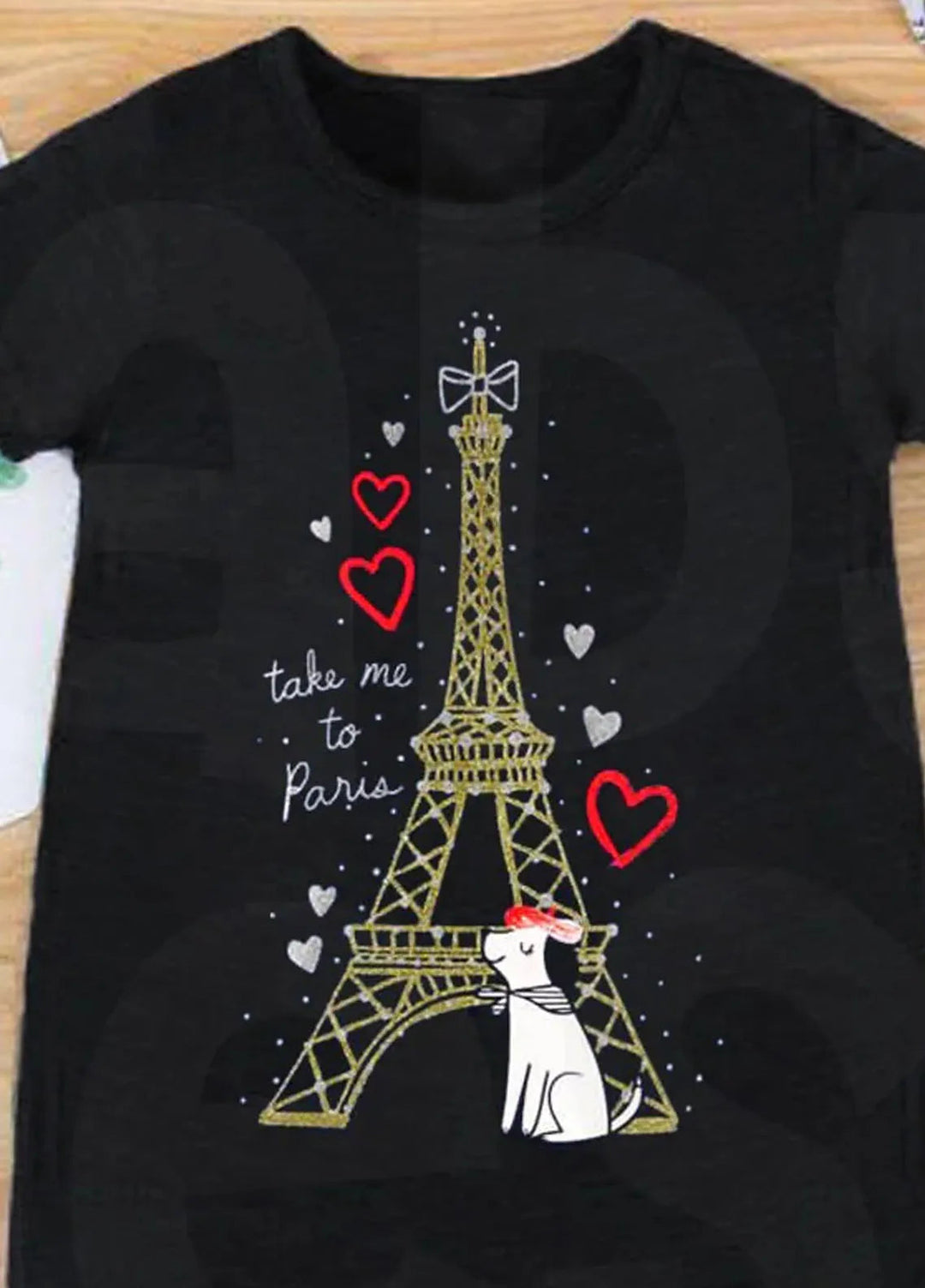 Baby Nest Casual Romper Take me to Paris - Black