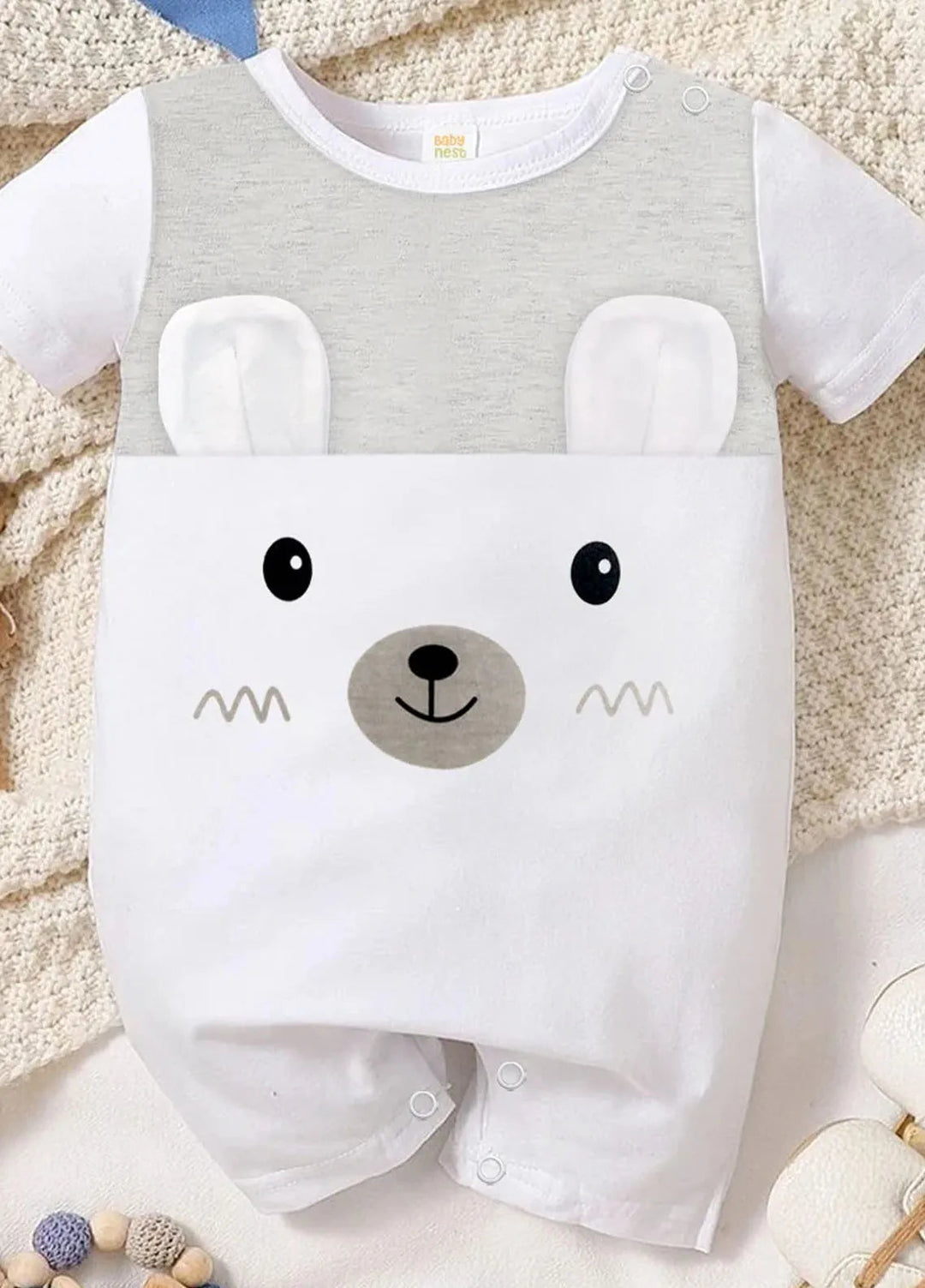 Baby Nest Casual Romper White Bear