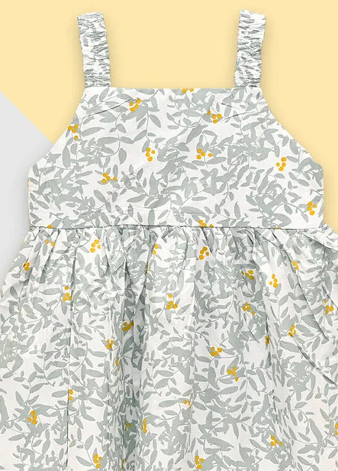 Baby Nest Frock Baby Frock White And Grey BNBSF-438