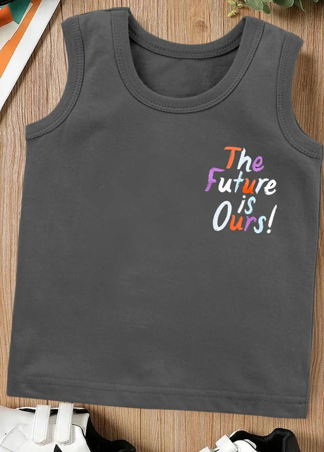 Baby Nest Kids Sando Bnbbs-172 The Future Is Ours Charcoal