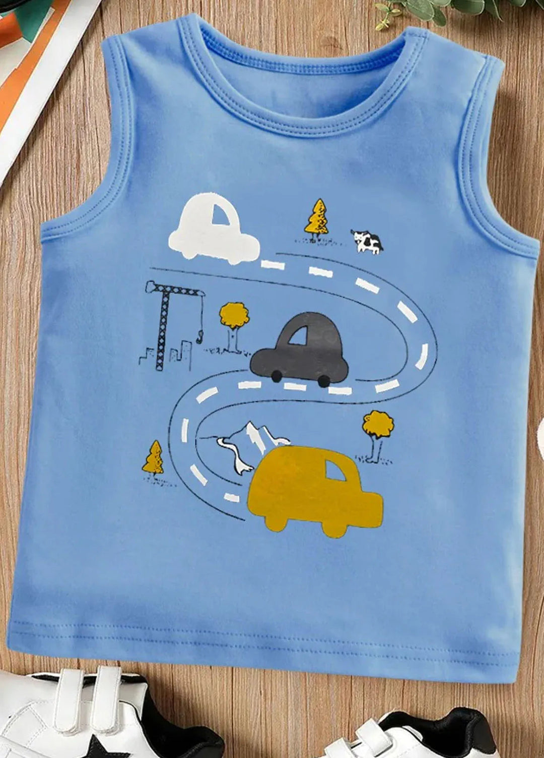 Baby Nest Kids Sando Bnbbs-185-D3 Car Race Blue