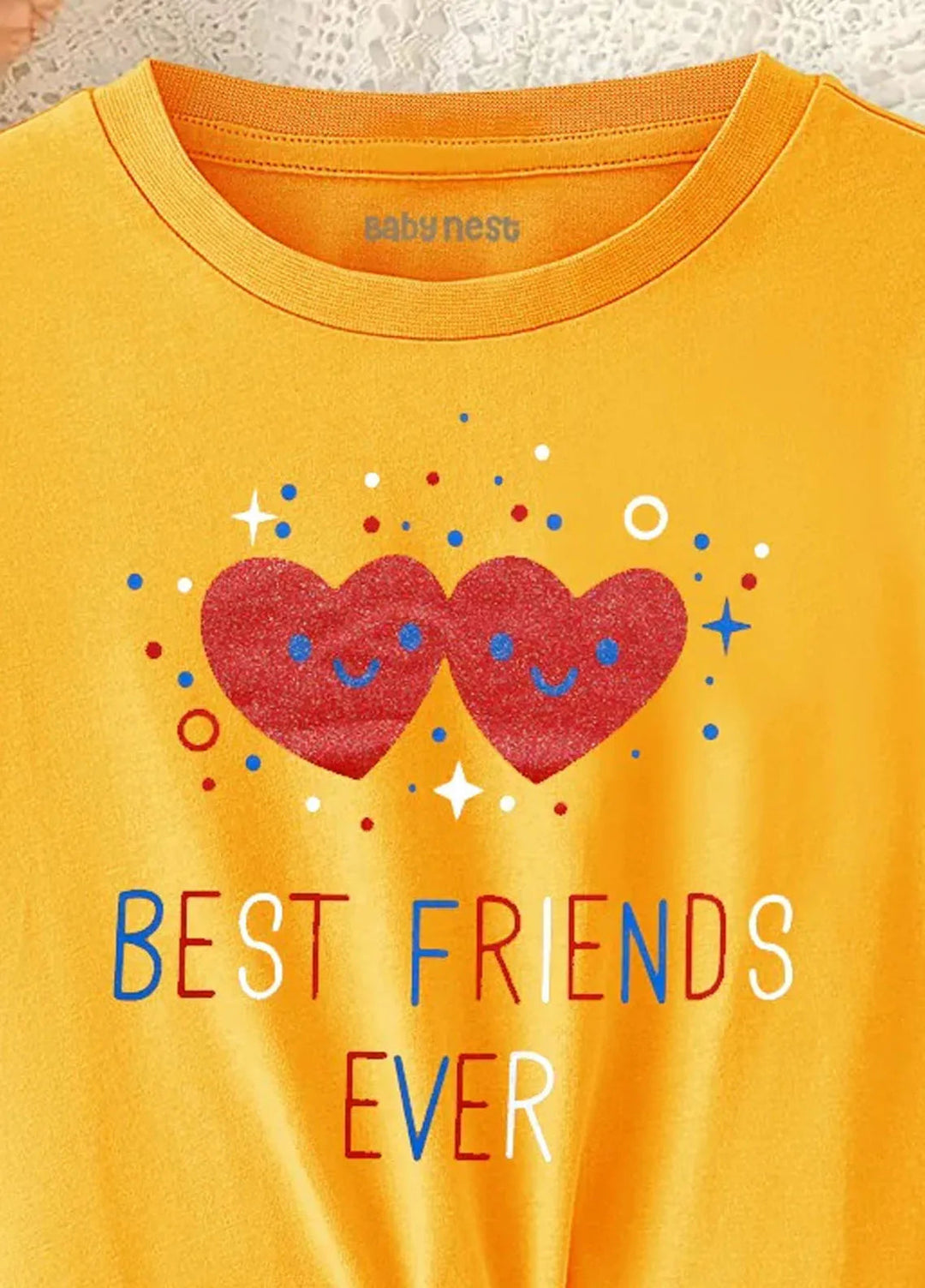 Baby Nest Kids T Shirt Best Friends Ever Yellow