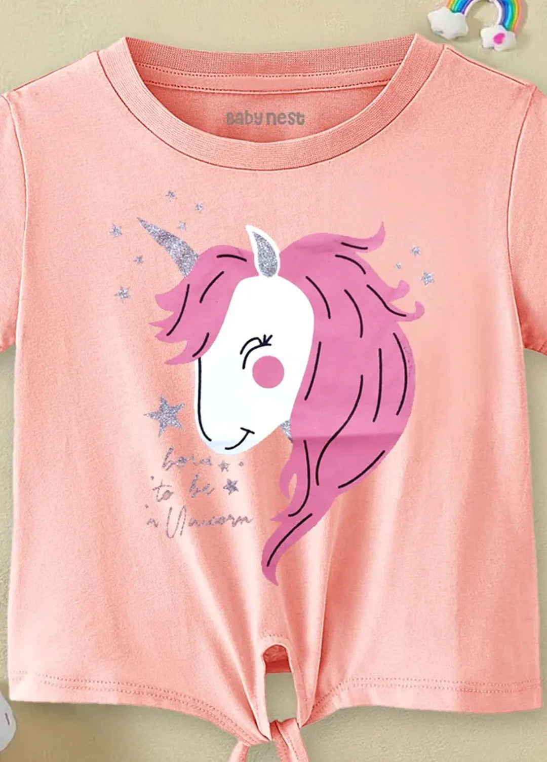 Baby Nest Kids T Shirt To be Unicorn Peach