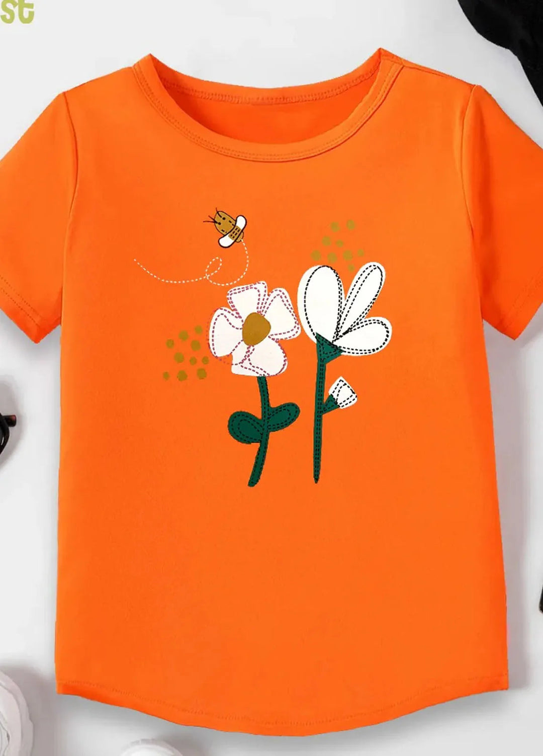Baby Nest Kids T Shirt White Flower SBT-338