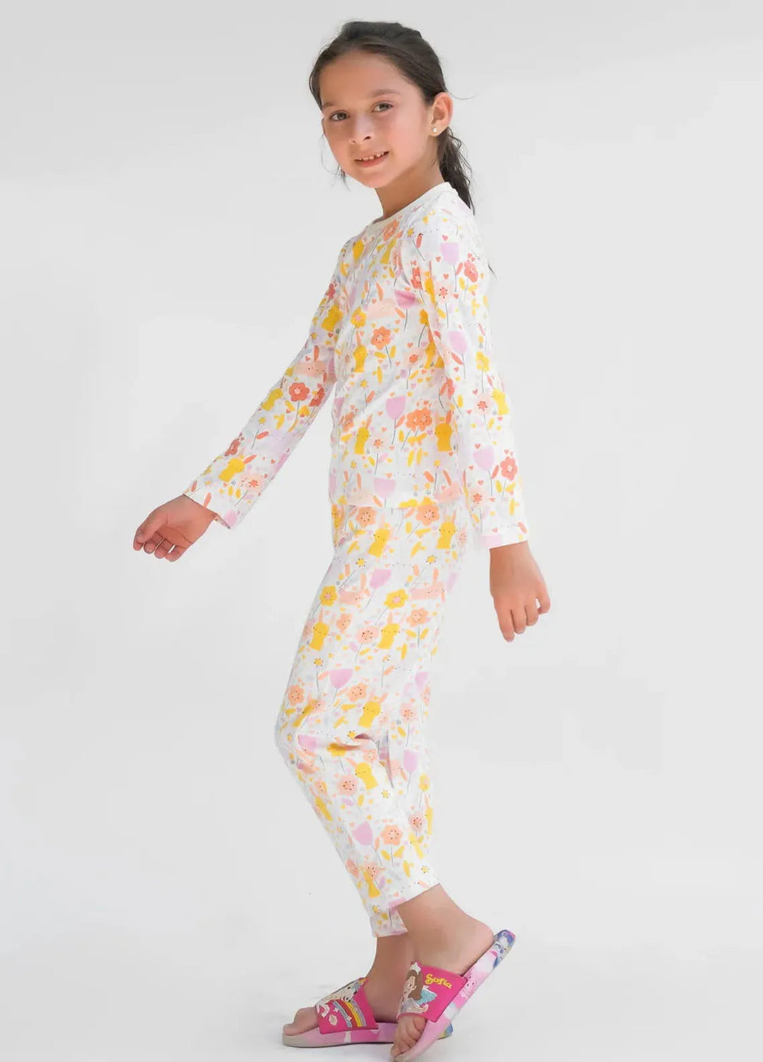 Baby Nest Pret Casual Night Suit Flower-White