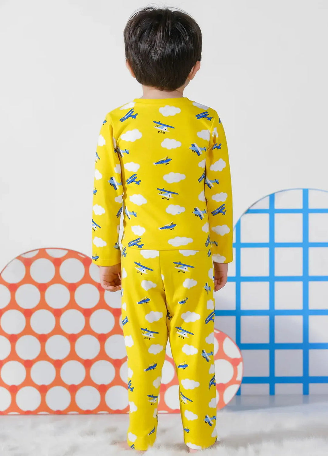 Baby Nest Pret Casual Night Suit Plane-Yellow