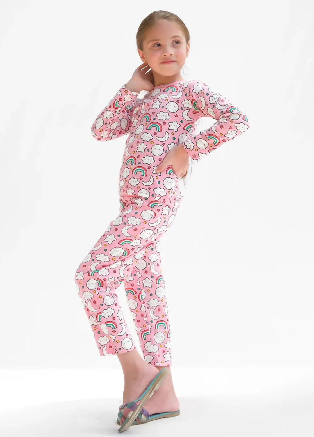 Baby Nest Pret Casual Night Suit Rainbow-Pink