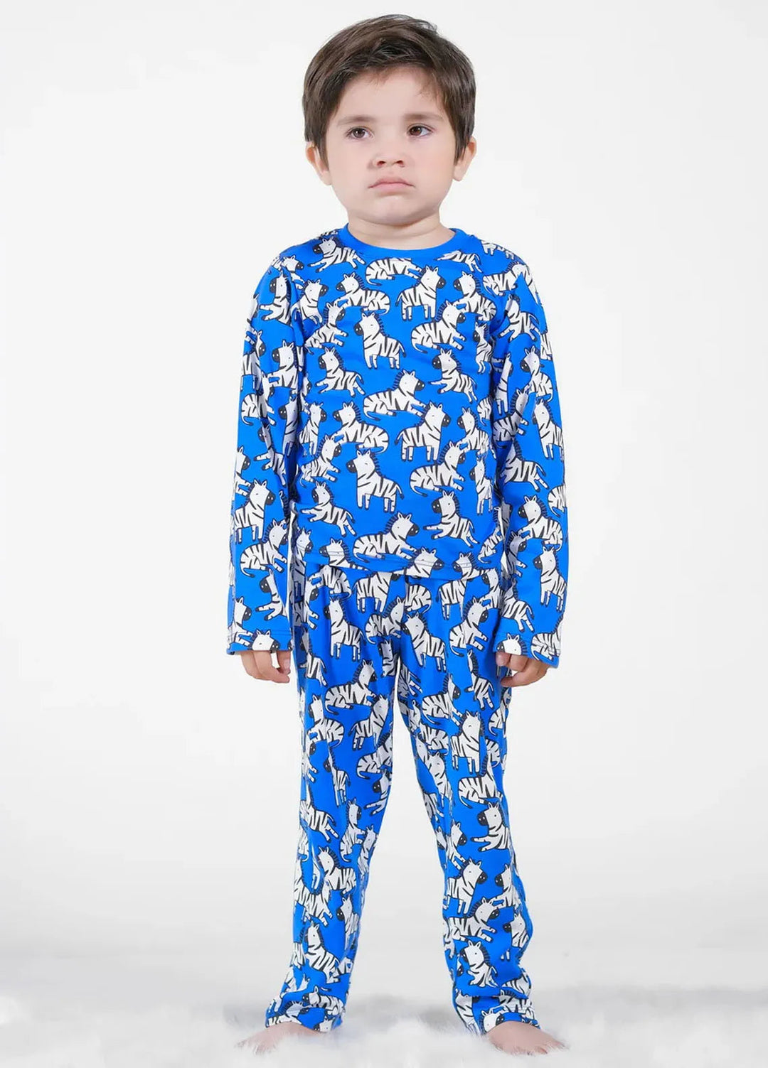 Baby Nest Pret Casual Night Suit Zebra-Blue