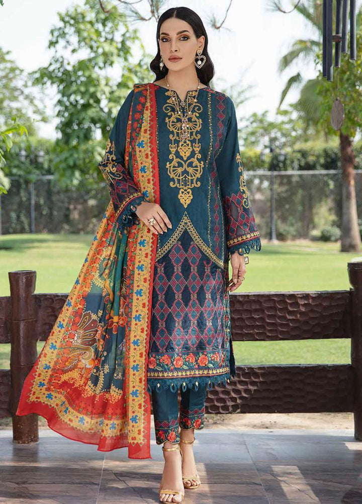 Banafsheh Embroidered Lawn Suits Unstitched 3 Piece BFPEL22 BNP/11 - Summer Collection